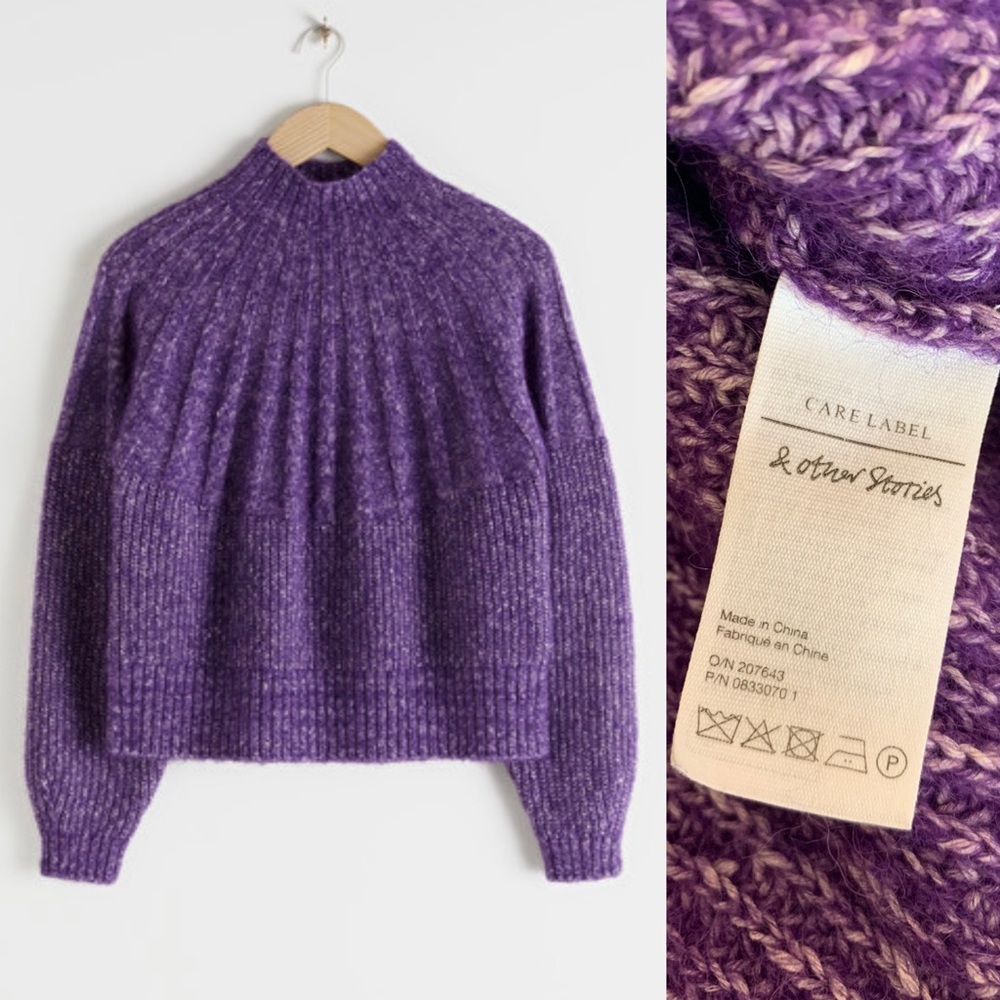 &Other Stories purple wool blend sweater